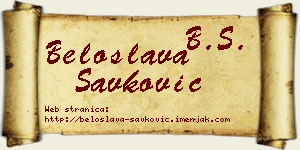 Beloslava Savković vizit kartica